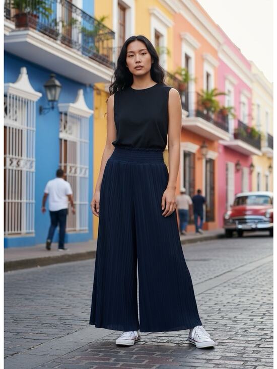 Unbranded Pants - Womens Large Black Wide Leg Palazzo Pants High Waist Flowy Casual Lounge Pants